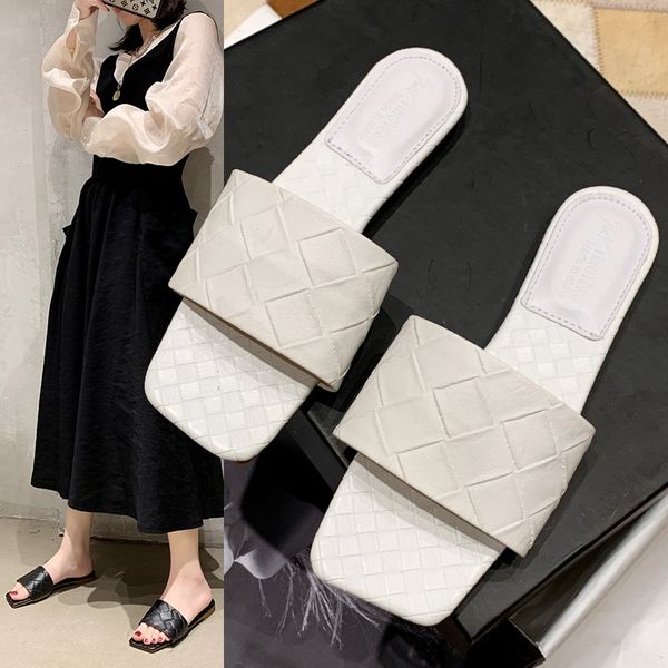 

2020 summer new women slippers fashion casual slide sandals soft flat beach sandals comfortable women shoes, Black