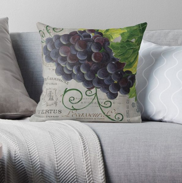 

french purple grapes pillow covers cases pattern nordic cover cushion pillowcase square print pillow case