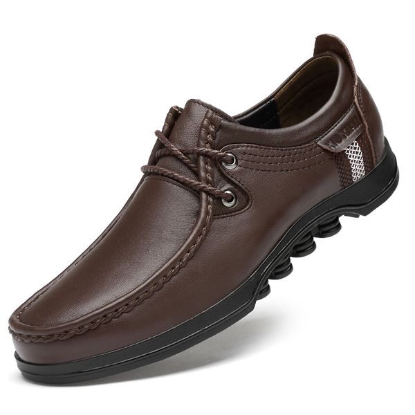 

k-tuo new men spiring & autumn walking shoes male outdoor sport shoes summer sneakers walking genuine leather kt-2032, Black