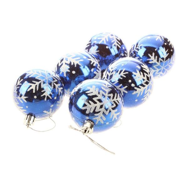

nocm-6pcs christmas tree balls diameter 6cm snowflake color drawing decorations ball xmas party wedding ornament