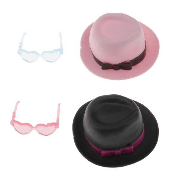 

miniature fashion doll bowler hat and eyewear for 1/6 scale ball jointed dolls