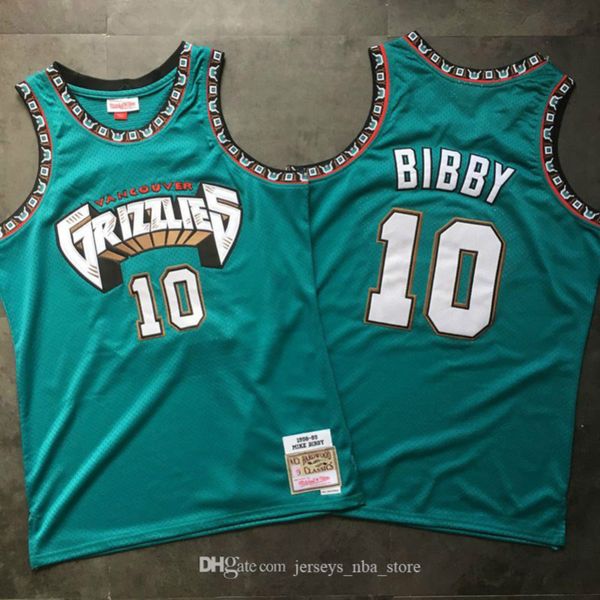 

men vancouver grizzlies mike bibby mitchell & ness turquoise hardwoods classics 1998-99 swingman jersey01, Black;red