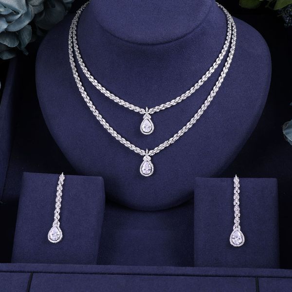 

janekelly nigeria 2 pcs bridal zirconia full jewelry sets for women party, dubai nigeria cz crystal wedding jewelry sets, Slivery;golden