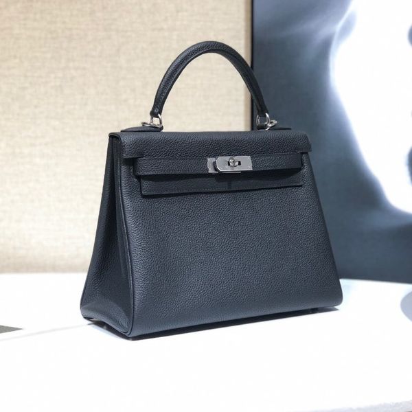 

new arrivel designer luxury tote bag ladies bag wallet messenger shoulder bag hand-stitched imported german togo calf leather series black