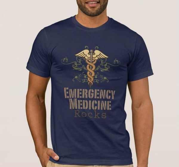

emergency rocks men's t shirt caduceus shirt, White;black