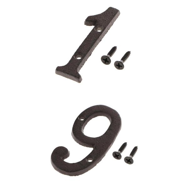 

1 &9 wrought iron house number,with screws