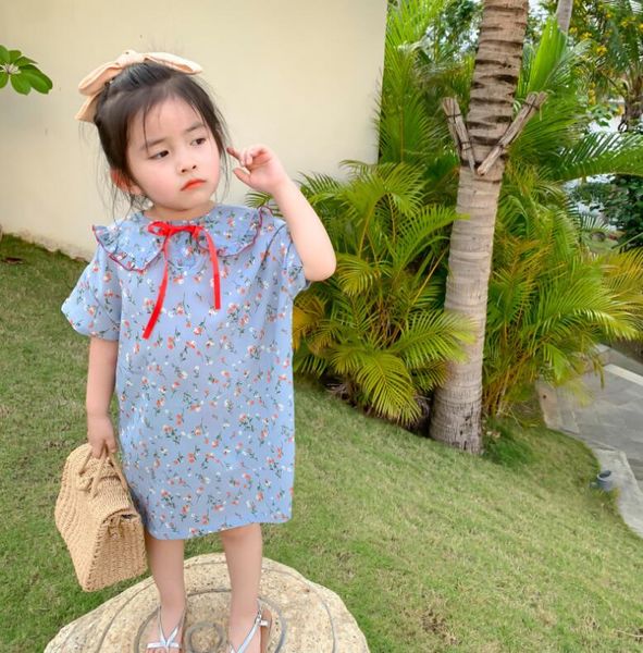 

2020 korea style girls printed dress fashion summer cotton girls dresses 1-6 years ho850, Red;yellow