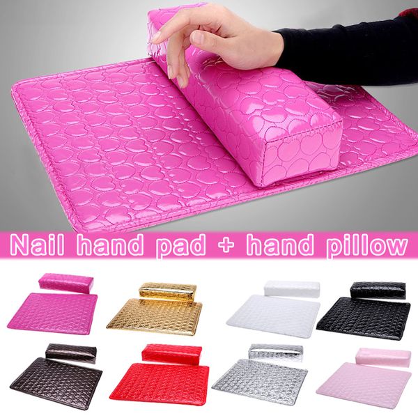 

manicure hand pillow with hand pad waterproof soft pu leather nails tool random color mdf