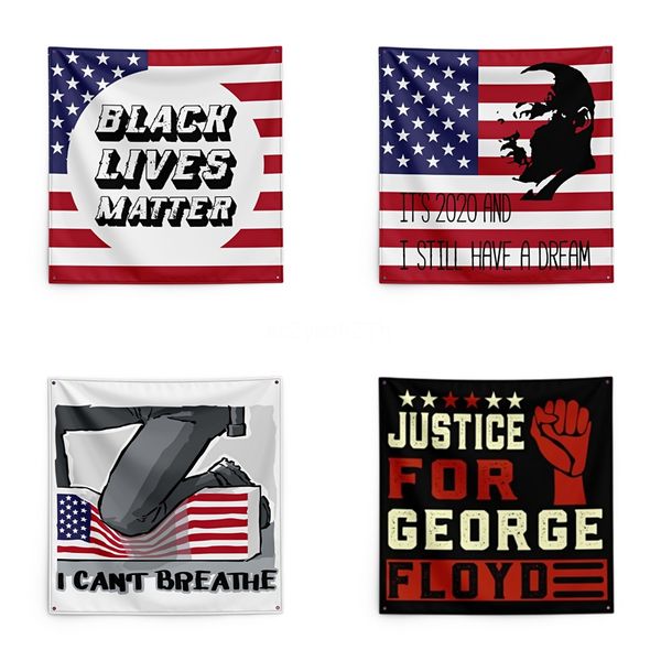 

justice for george floyd printing tapestry black lives matter household wall banner 150*150cm #qa77771