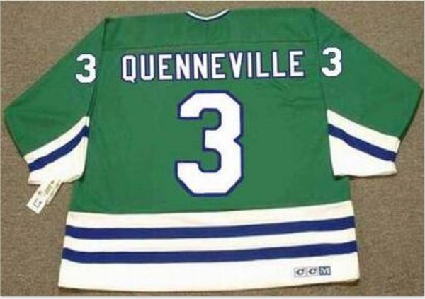 

custom men youth women vintage #3 joel quenneville hartford whalers 1988 ccm hockey jersey size s-5xl or custom any name or number, Black
