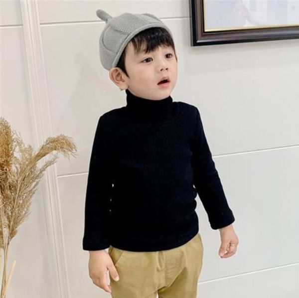 

solid turtleneck boys sweater warm children clothing soft girls cardigan clothes thicked sweater for toddlers kids knitted top, Blue