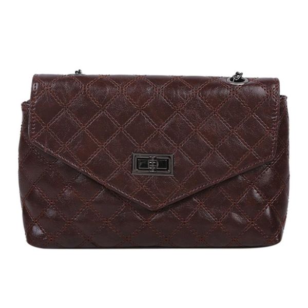

casual lattice pattern messenger bag fashion solid color retro shoulder crossbody women pu leather embroidery handbags