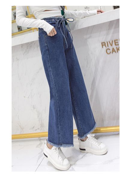 

blue women's tailored waist and hip princess jeans bk4023