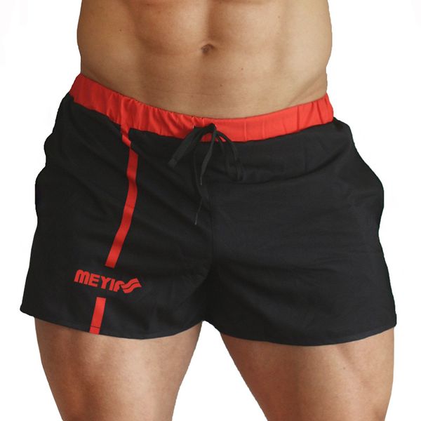 

elastic sport gym shorts men rashgard running shorts men jogging training fitness short pants beach swimwear sports, Black;blue