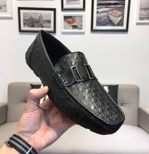 

orignal box] роскошные новые мужские свадебные весенние мокасины drive walk dress кожа коровы скольжения на повседневная обувь размер 38-45, Black