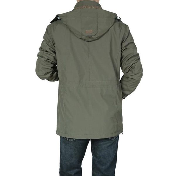 

polyester brand clothing bomber jacket men army jacket army green multi-pocket waterproof jacket windbreaker men coat new autumn, Black;brown