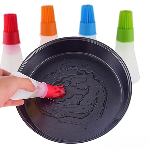 

kitchen oil dispenser bottle brush silicone portable bbq basting brush baking pastry honey barbecue tool cooking gadgets