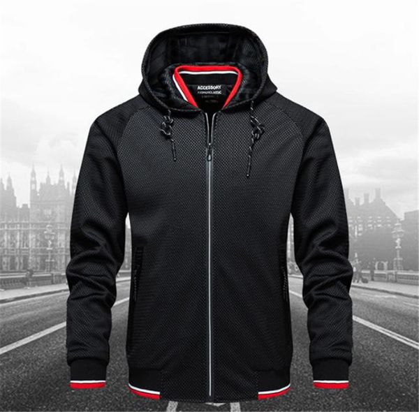 

Осень С Капюшоном Дизайнер Мужские Куртки С Длинным Рукавом Кардиган Мужская Спо