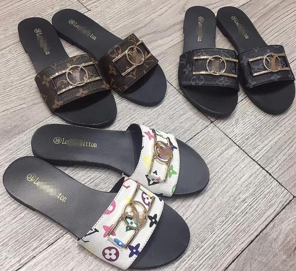 

23 colors luxury flip flops slides women flip flops leather women sandal slippers summer beach sandals woman slipper letters slippers, Blue;gray