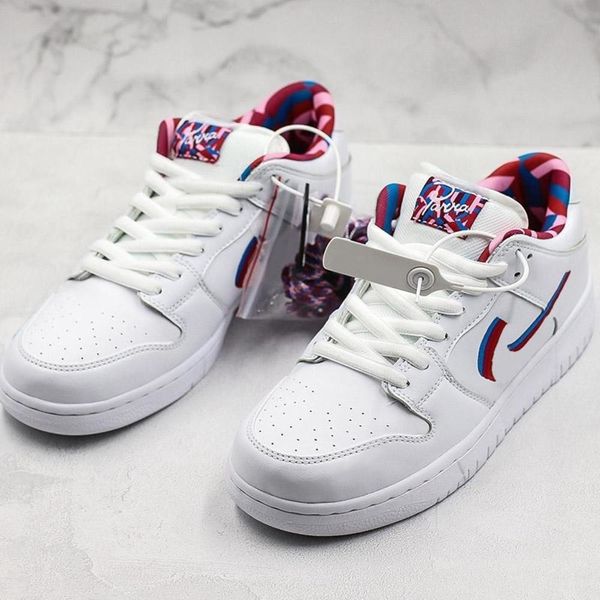 

high 2019 quality parra sb dunk skateboard shoes white pink furry mens women designer sports casual sneakers size 36-45