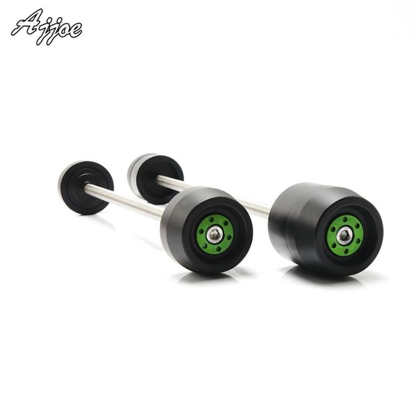 

for zx-6r zx6r 2009-2018 ninja 636 2013-2018 zx10r 2011-2018 motorcycle front & rear axle fork sliders wheel protector