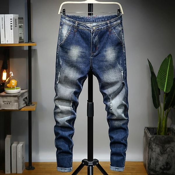 

мужская одежда 2020 роскошные дизайнерские джинсы, квадратные джинсы, мужские духи, мотоциклисты, узкие джинсы с высокой талией, Blue