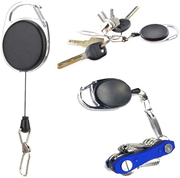 Telescopic Keychain Unique Personality Pull Badge Reel Key Chain Key Ring Anti-Theft Wire Retractable Chain Key Holder