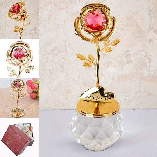 

birthday romantic golden women's fashion simulation flower new plated rose flower valentine day everlastinglove lover gifts