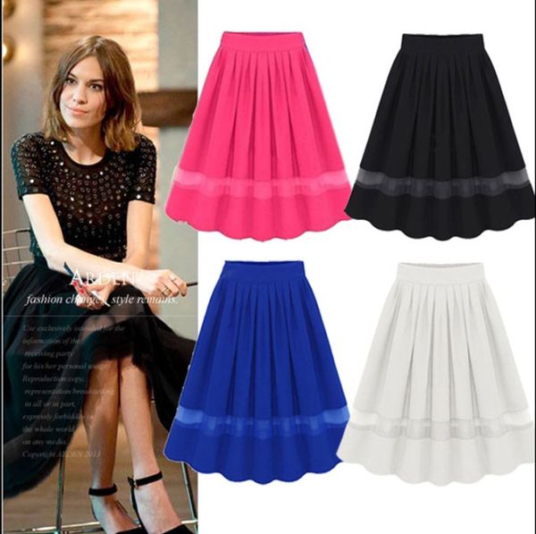

3 color summer skirt gauze skirts new spring summer clothes for woman gauze skirt double nail bead sweet fairy bitter girl korean best, Black;gray