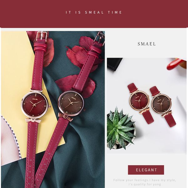 

2020 smael woman watches luxury brand smael quartz wristwatches for female rose gold ladies watch waterproof 1907 clock women sports casual, Slivery;brown