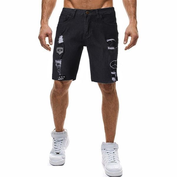 

jaycosin men pants 2019 men summer short jeans hommes jean shorts bermuda skate board harem fashion jean 4.23, White;black
