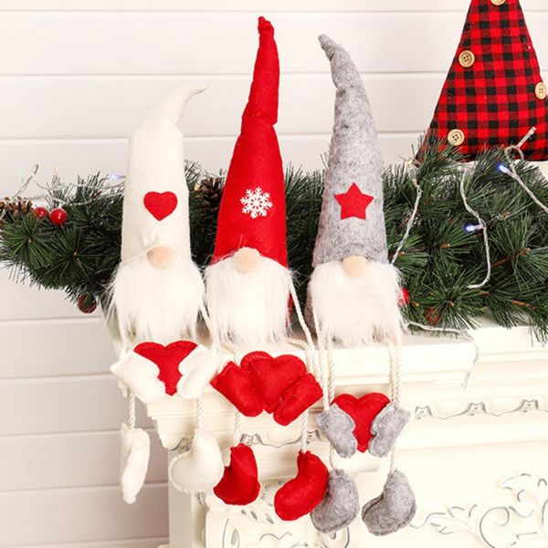 

christmas plush angel glitter heart christmas pendant decorative hanging figurine ornaments holiday gift decorations
