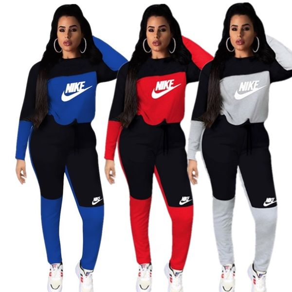 

womens outfits long sleeve 2 piece set tracksuit jogging sportsuit shirt leggings outfits sweatshirt pants sport suit women clothing klw2478, Black;white