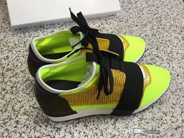 

new no.119ssbalenciag black yellow mesh runner low sneakers trainers come with original box