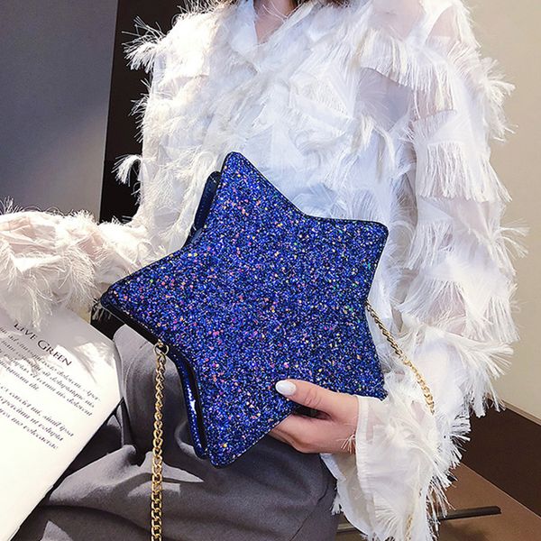 

manfuni ins sequined five-pointed star chain shoulder bag for women 2019 korean fashion wild shoulder messenger bag