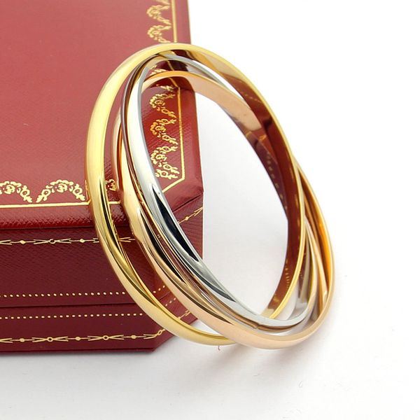 

b15 three round carter fashion c brand designer bracelets for lady design women party wedding lovers gift stainless steel have logo, Black