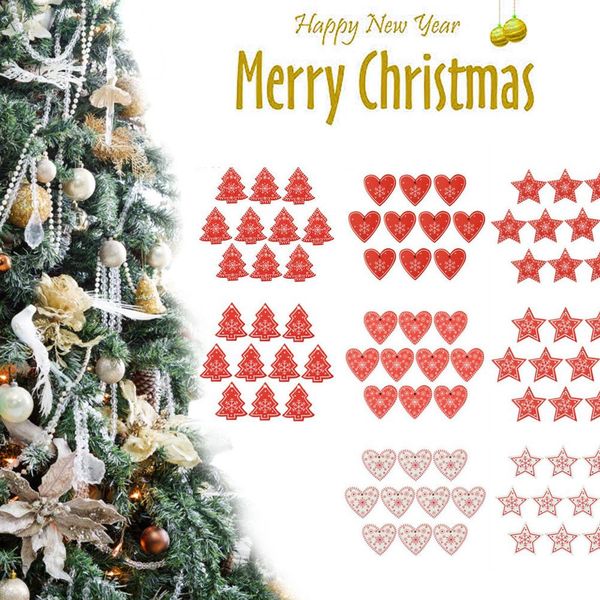 

10pcs wooden christmas love heart pendant interior decorations home accessories