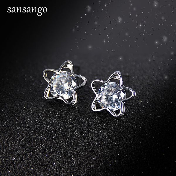 

fashion elegant shine bright silver hollow star bring rhinestone stud earrings wedding gift for women lady earrings jewelry, Golden;silver