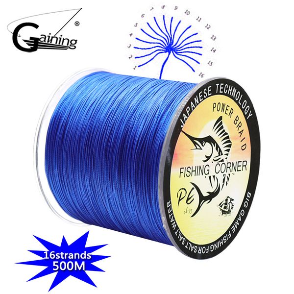 

pe braid line 500m 16 strands braided fishing line multicolor super power japan multifilament saltwater/freshwater