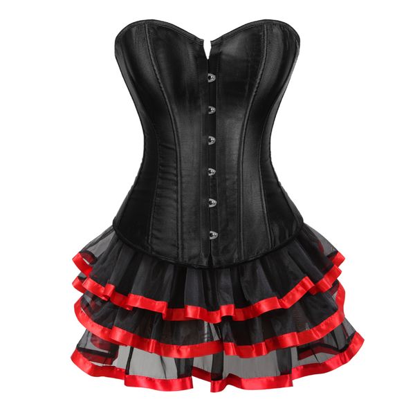 

new fashion gothic corset lace up lingerie halloween costume cosplay dress tutu skirt dance dress bodyshaper bustier, Black;white