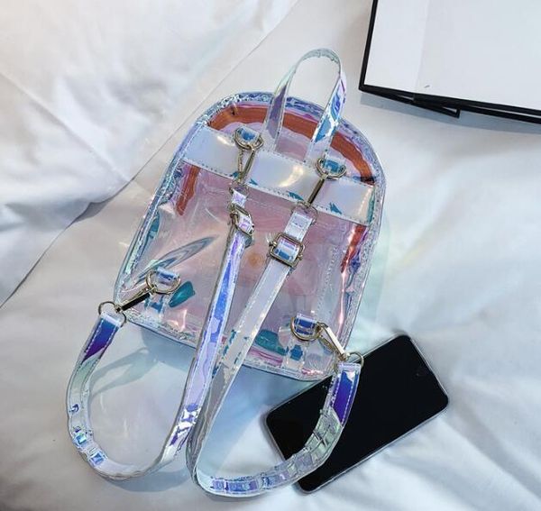 

дизайнер женщин лазерный рюкзак мода девушка прозрачный школьный летний дорожные сумки джокер женщины плечо рюкзак / 8