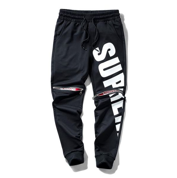 

sup selling casual pants men's fashion sports street style letter printing breathable beam foot pants nine points pants