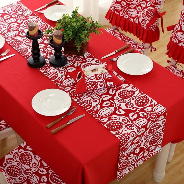 

christmas table runner mat tablecloth christmas flag home party decor red floral printed table runners home decoration wed party