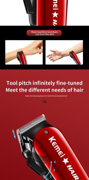 

kemei barber hair clipper professional gts clipper led km-2611 carbon steel blade haircut machine sweet07 djfqh