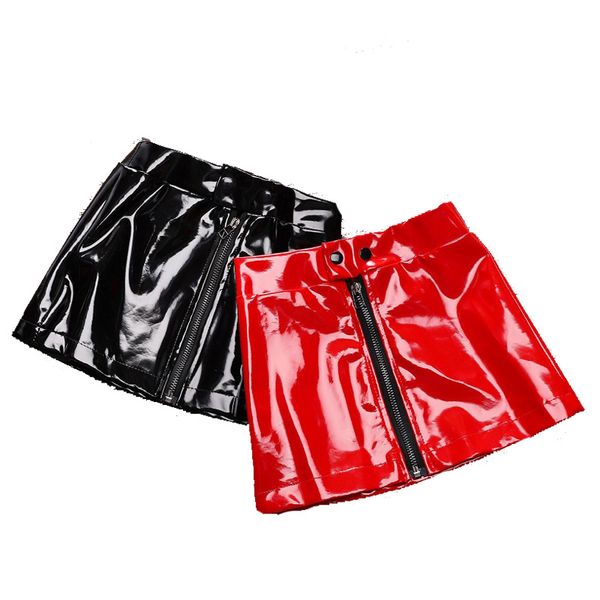 

girls short leather skirt zipper baby short skirt half skirt baby girls miniskirt kids skirts solid color 41