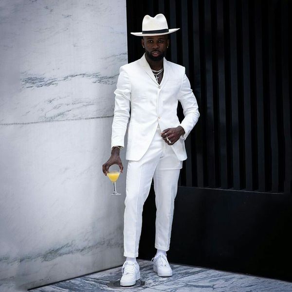 

custom men suits for wedding groom tuxedo groomsmen suits white man blazer (jacket+pants) costume homme 2piece slim fit terno masculino, Black;gray