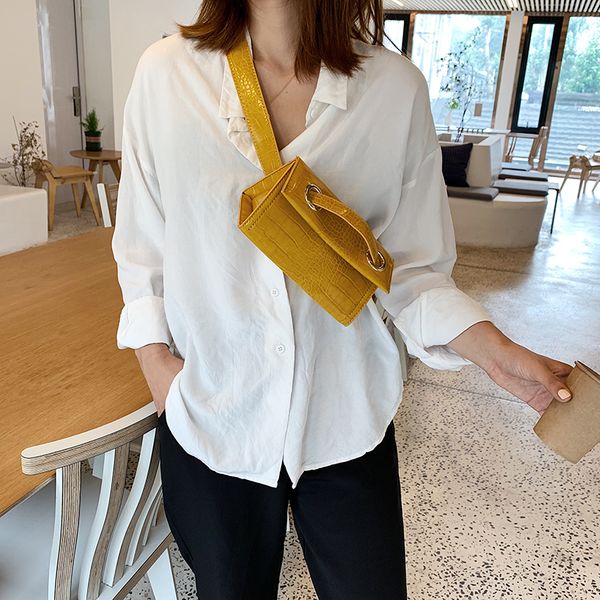 

fashion chest bags for women 2019 new quality pu leather women designer waist bags crocodile pattern girl shoulder crossbody bag
