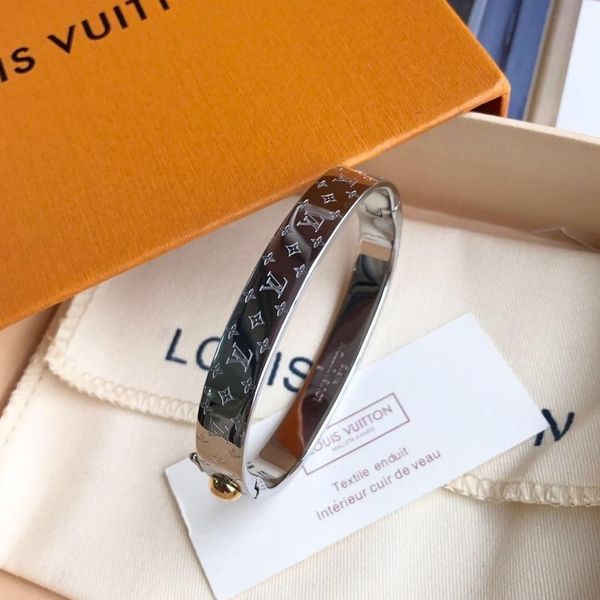 

Monogram luxury jewelry lover couple bracelet tainle teel gold brand de igner bangle l v bangle for women jewelry loui vuitto