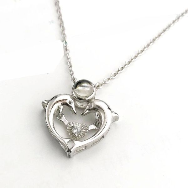 

s925 sterling silver 100 languages i love you pendant necklace for girls women lovers nano technology memory projection 2019