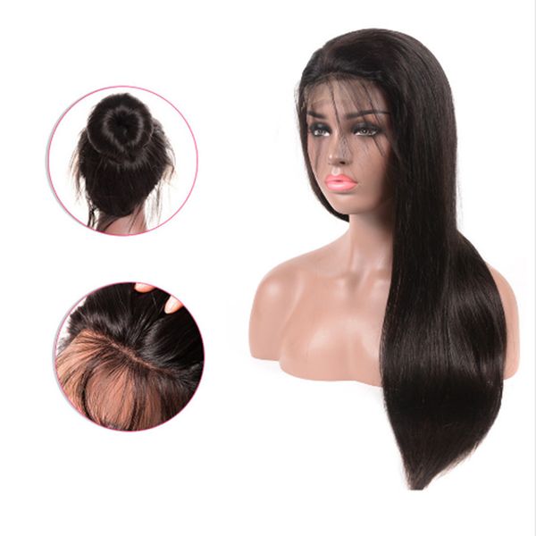 Прямые кружевные фронтальные волосы для волос для женщин 150% бразильские волосы REMY 4 * 4 кружева парик Perruque Cheveux Humain Bresiliens